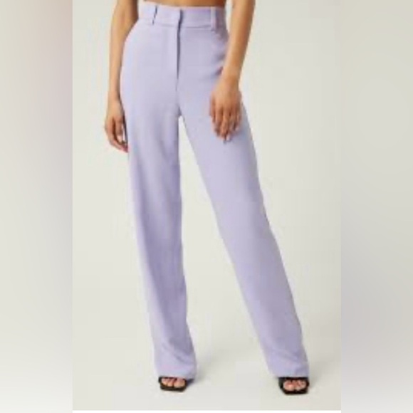 NWT LITA BY CIARA HIGH WAIST WIDE LEG TROUSERS SIZE 6 IN VIOLET TULIP - Picture 2 of 8